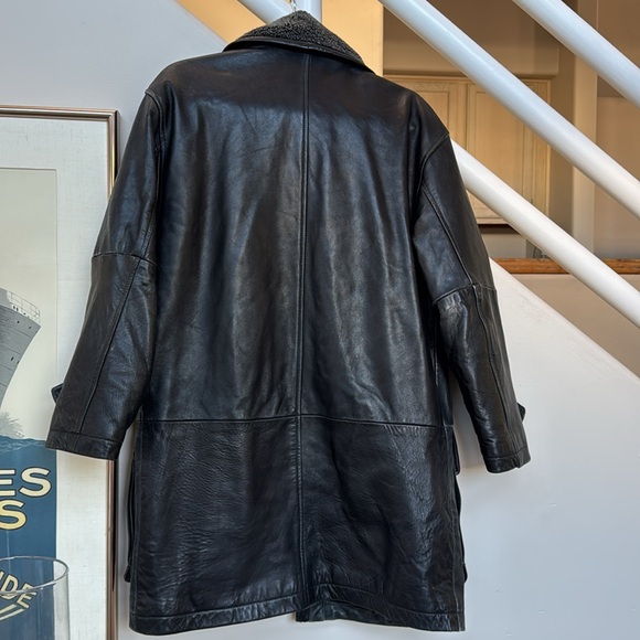 Leather Jacket with Removable Fleece Collar Sz S - Picture 7 of 7